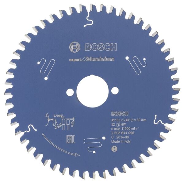 Bosch - Expert Serisi Alüminyum için Daire Testere Bıçağı 165*30 mm 52 Diş