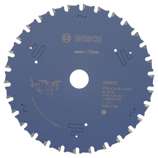Bosch - Expert Serisi Metal için Daire Testere Bıçağı 160*20 mm 30 Diş