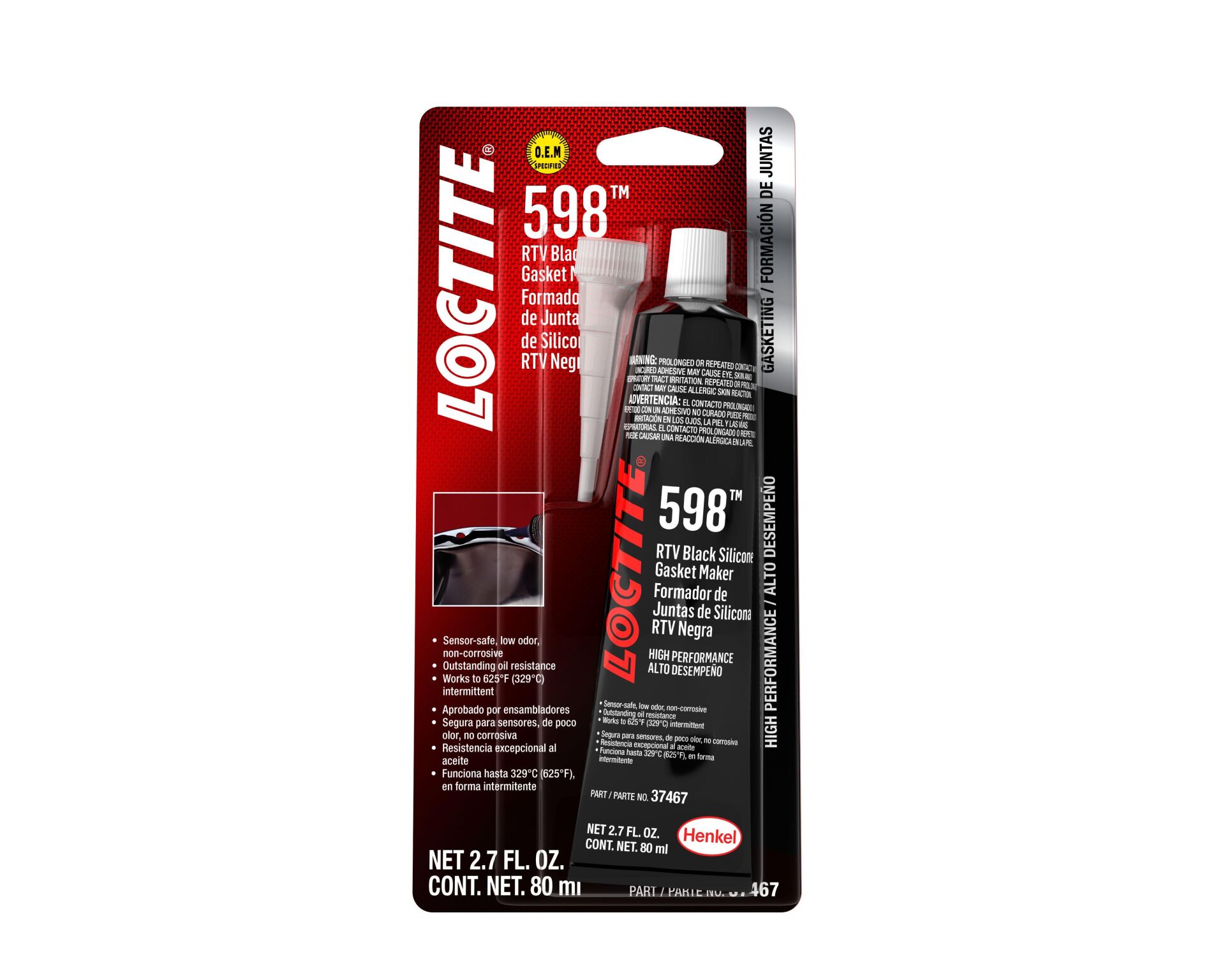 LOCTITE SI 598 TB Süper Siyah Noyr Silikon Sıvı Conta 80 ml (250 Derece) (2919828)