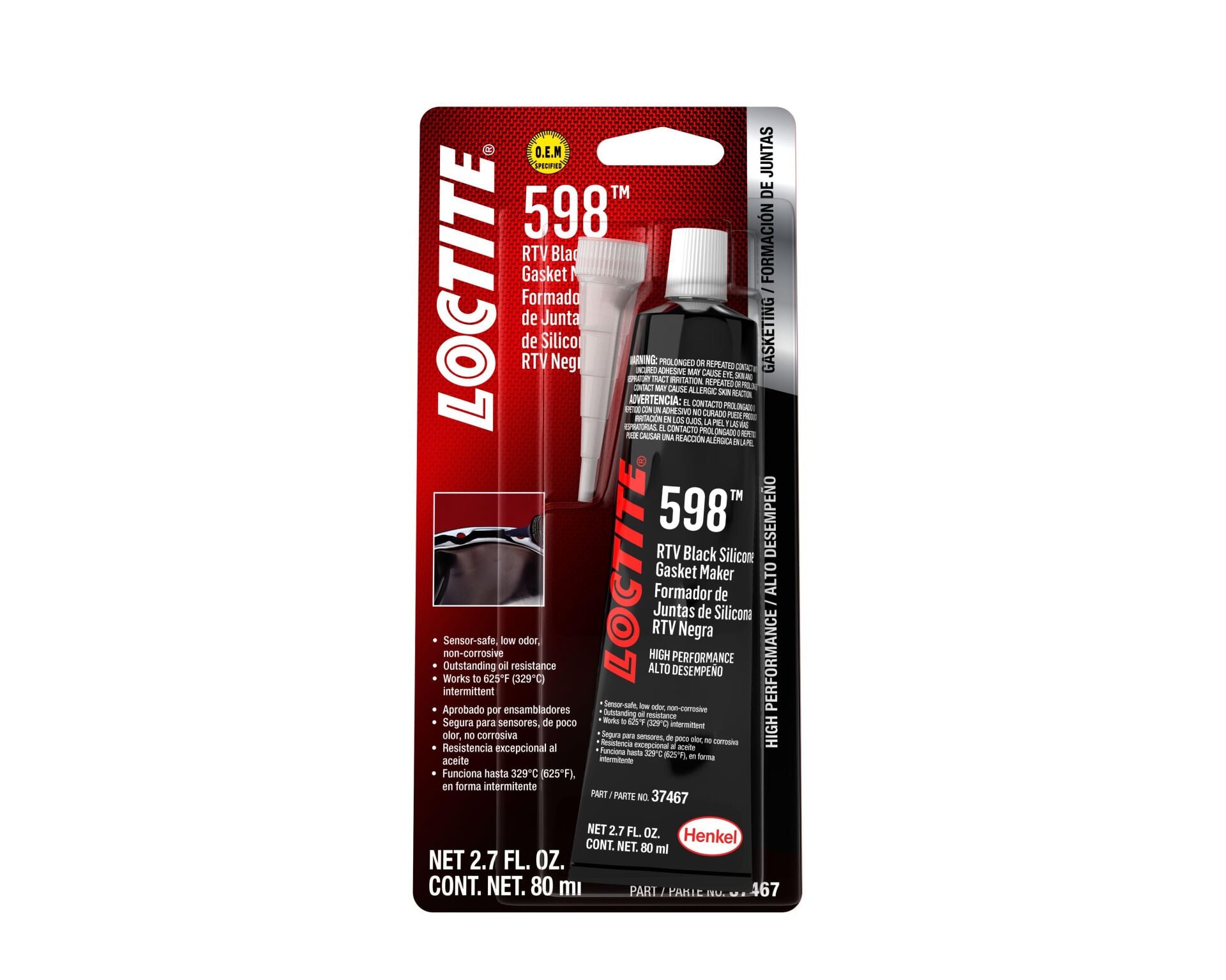 LOCTITE SI 598 TB Süper Siyah Noyr Silikon Sıvı Conta 80 ml (250 Derece) (2919828)