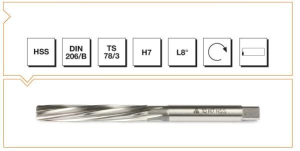 Makina Takım HSS DIN 206 Silindirik Saplı El Raybası 8 mm