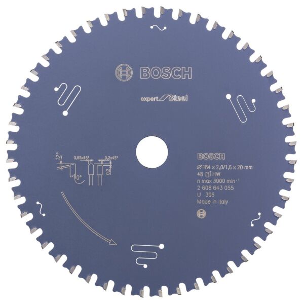 Bosch - Expert Serisi Metal için Daire Testere Bıçağı 184*20 mm 48 Diş