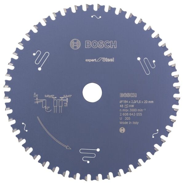 Bosch - Expert Serisi Metal için Daire Testere Bıçağı 184*20 mm 48 Diş