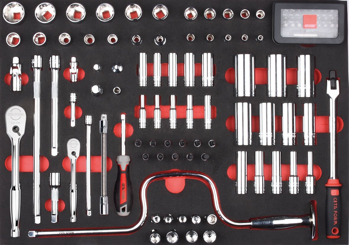 Ceta Form 115 Parça 1/4''+ 3/8'' 12 Köşe Lokma Takımı - SAE (EVA'lı) - C99A-E115BMR