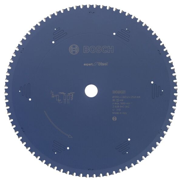 Bosch - Expert Serisi Metal için Daire Testere Bıçağı 355*25,40 mm 80 Diş