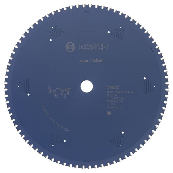 Bosch - Expert Serisi Metal için Daire Testere Bıçağı 355*25,40 mm 80 Diş