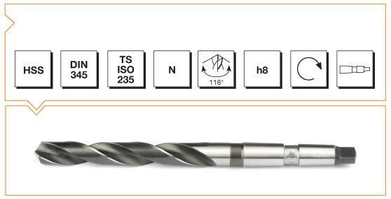 Makina Takım HSS DIN 345 Mors Konik Saplı Matkap Ucu 50 mm