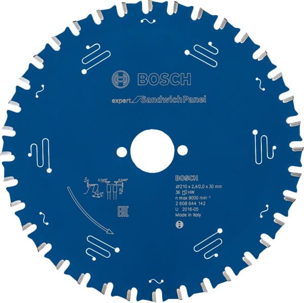 Bosch - Expert Serisi Çelik Levhalı Sandviç Panelleri için Daire Testere Bıçağı 210*30 mm 36 Diş