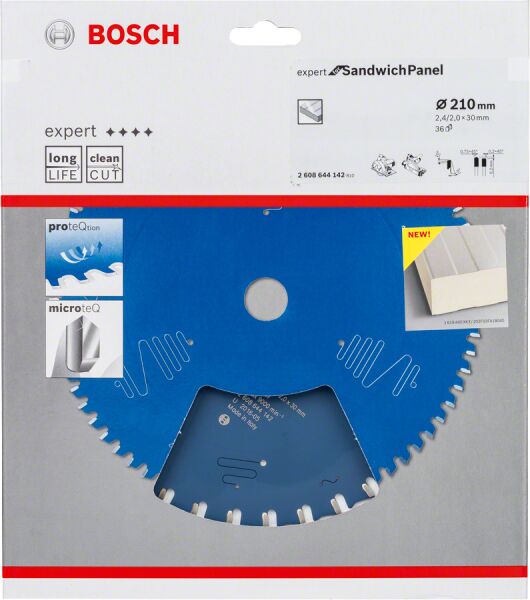 Bosch - Expert Serisi Çelik Levhalı Sandviç Panelleri için Daire Testere Bıçağı 210*30 mm 36 Diş