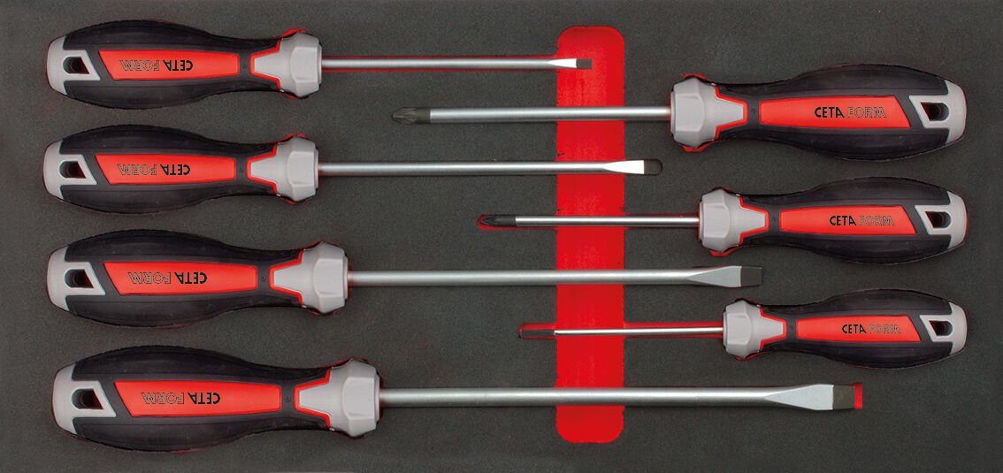 Ceta Form 7 Parça C-Plus Düz-PH Tornavida Takımı (EVA'lı) - F99-E701