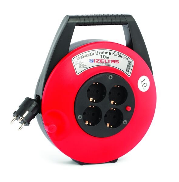 İzeltaş 10 m Makaralı Uzatma Kablosu (El Tipi) - 0741050010