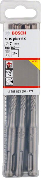 Bosch - SDS-Plus-5X Serisi Kırıcı Delici Matkap Ucu 7*160 mm 10'lu