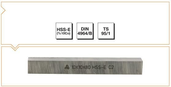 Makina Takım HSS - E (%10Co) DIN 4964/B Kare Kesitli Torna Kalemi 8x8x100