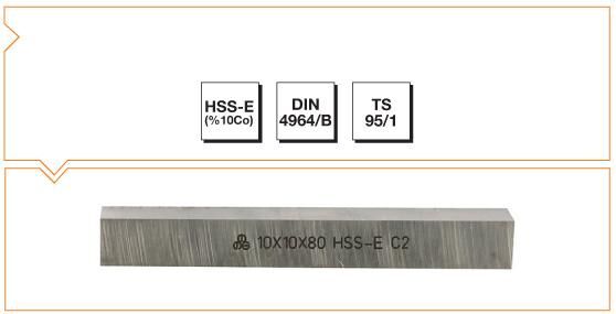 Makina Takım HSS - E (%10Co) DIN 4964/B Kare Kesitli Torna Kalemi 8x8x100