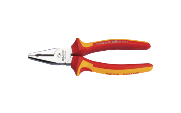 Ceta Form 180 mm 1000V Kombine Pense - Parlak Krom  (VDE) - G10-18-0180