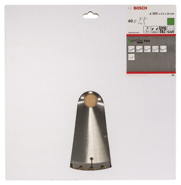 Bosch - Optiline Serisi Ahşap için Daire Testere Bıçağı 305*30 mm 40 Diş