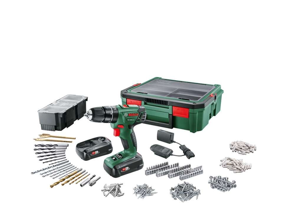 Bosch PSB 1800 LI-2 Akülü Darbeli Delme Vidalama Makinesi + Systembox + 241 Parça Set - 06039A330K