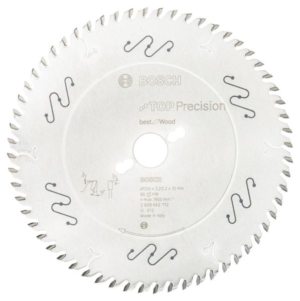 Bosch Bfw Daıre Test.Bıc. 250*30 Mm 60 D T 2608642112