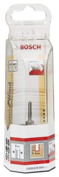 Bosch - Expert Serisi Ahşap İçin Çift Bıçaklı, Tam Sert Metal Kanal Freze Ucu 8*4*50,7 mm