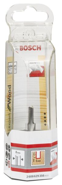 Bosch - Expert Serisi Ahşap İçin Çift Bıçaklı, Tam Sert Metal Kanal Freze Ucu 8*5*51 mm