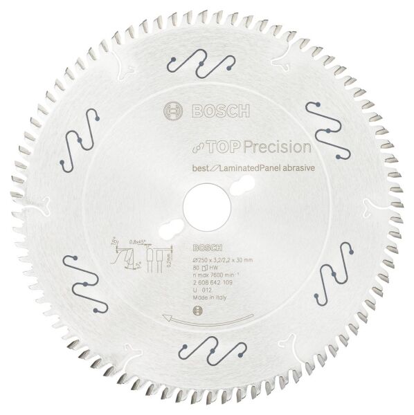 Bosch Blp Daıre Test.Bıc Abr 250*30 Mm 80 D T 2608642109