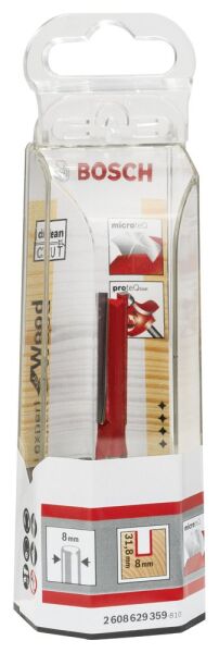 Bosch - Expert Serisi Ahşap İçin Çift Oluklu, Sert Metal Düz Freze Ucu 8*8*70 mm