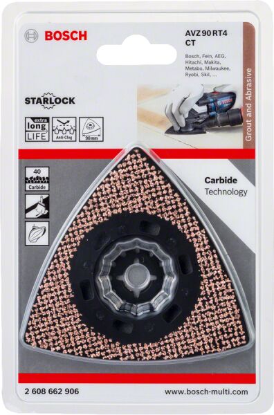 Bosch - Starlock - AVZ 90 RT4 - Carbide RIFF Zımpara Tabanı 40 Kum Kalınlığı 1'li