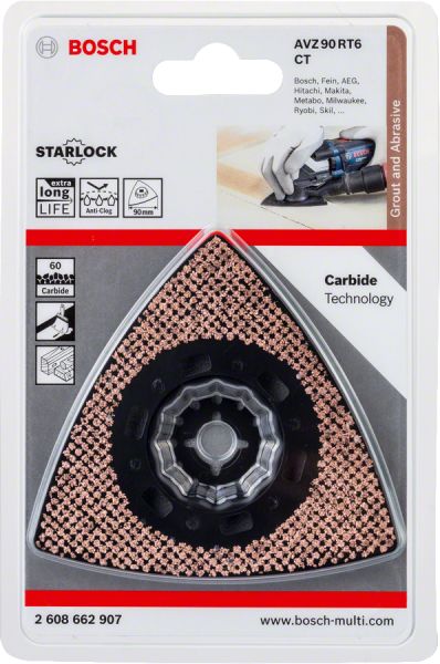 Bosch - Starlock - AVZ 90 RT6 - Carbide RIFF Zımpara Tabanı 60 Kum Kalınlığı 1'li