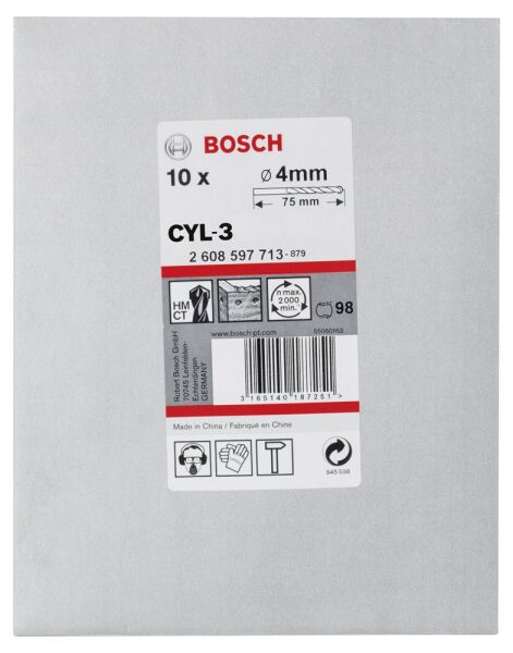 Bosch Cyl-3 4*75 Mm 10 Lu Paket 2608597713