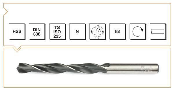 Makina Takım HSS DIN 338 Silindirik Saplı Kısa Haddeli Matkap Ucu 11.5 mm