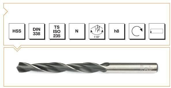 Makina Takım HSS DIN 338 Silindirik Saplı Kısa Haddeli Matkap Ucu 11.5 mm