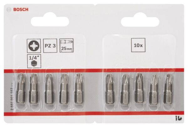 Bosch - Extra Hard Serisi Vidalama Ucu PZ 3*25 mm 10'lu