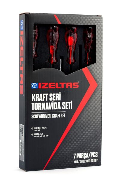 İzeltaş 7 Parça Kraft Seri Tornavida Seti - 4100008107