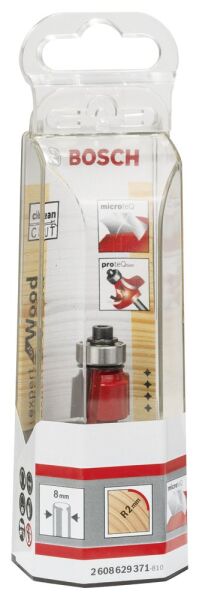 Bosch - Expert Serisi Ahşap İçin Çift Oluklu, Sert Metal Bilye Yataklı Yuvarlama Frezesi 8*2*55mm