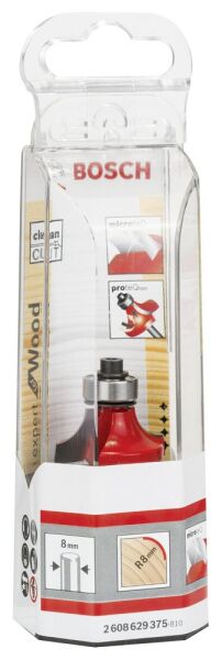 Bosch - Expert Serisi Ahşap İçin Çift Oluklu, Sert Metal Bilye Yataklı Yuvarlama Frezesi 8*8*55mm