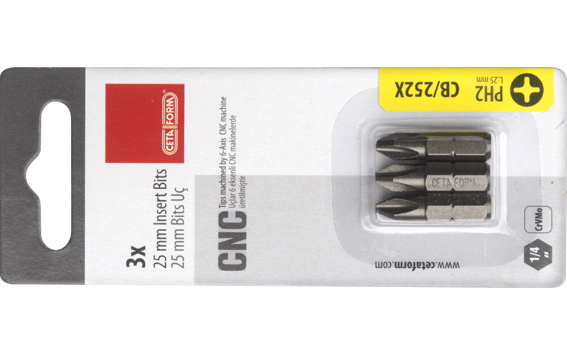 Ceta Form 3 Parça 1/4'' Yıldız Bits Uç PH2 x 25 mm / Kartlı - CB/252X