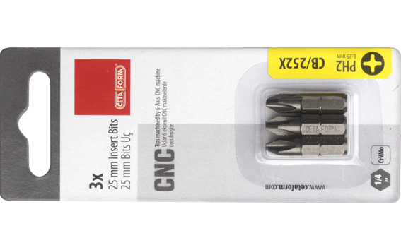 Ceta Form 3 Parça 1/4'' Yıldız Bits Uç PH2 x 25 mm / Kartlı - CB/252X