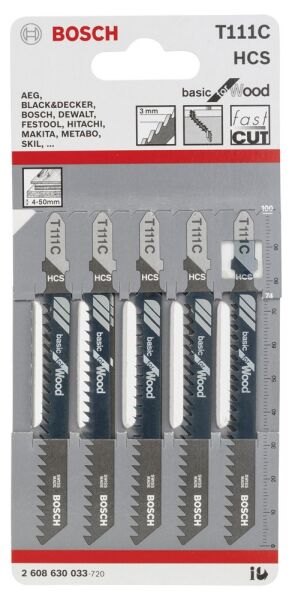 Bosch Dekupaj Bıcagı Basıcforwood T111C 5 Lı 2608630033