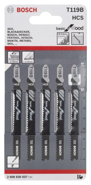 Bosch Dekupaj Bıcagı Basıcforwood T119B 5 Lı 2608630037