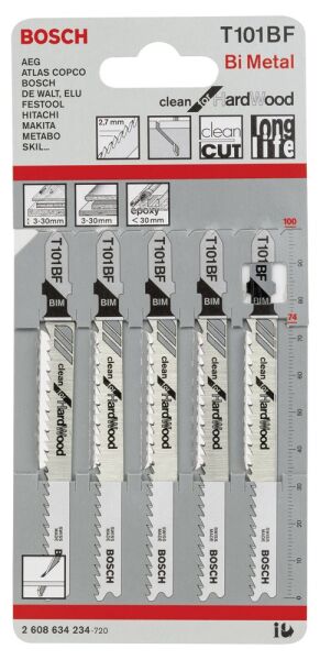 Bosch Dekupaj Bıcagı Cleanfhardwo T101Bf 5 Lı 2608634234