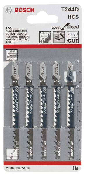 Bosch Dekupaj Bıcagı Speedforwood T244D 5 Lı 2608630058