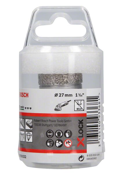 Bosch - X-LOCK - Best Serisi, Taşlama İçin Seramik Kuru Elmas Delici 27*35 mm
