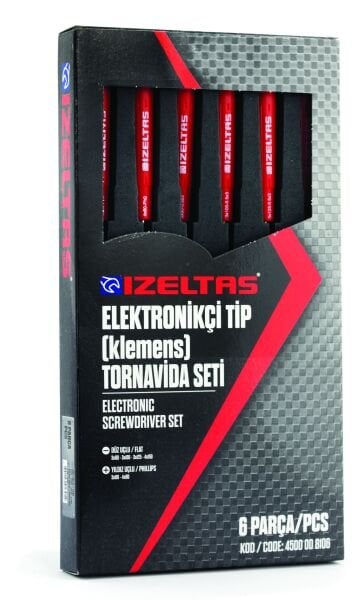 İzeltaş 6 Parça Elektronikçi Tip (Klemens) Tornavida Seti - 4500008106