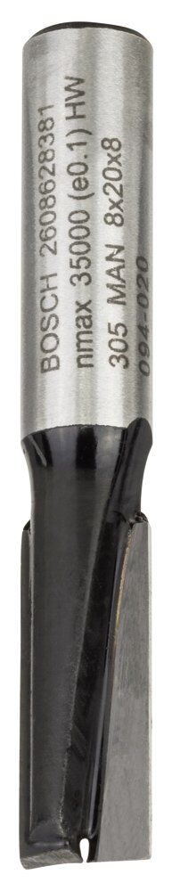 Bosch - Standard Seri Ahşap İçin Çift Oluklu, Sert Metal Düz Freze Ucu 8*8*51 mm