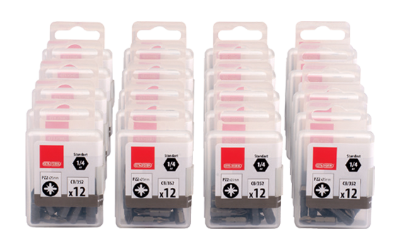 Ceta Form 240 Parça 1/4'' Pozidriv Bits Uç (Toptan Paketi) CB/352 (PZ2 x 25 mm) - CB/352D