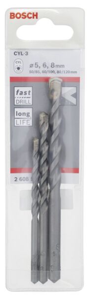 Bosch - cyl-3 Serisi, Beton Matkap Ucu 3'lü Set 5-6-8 mm