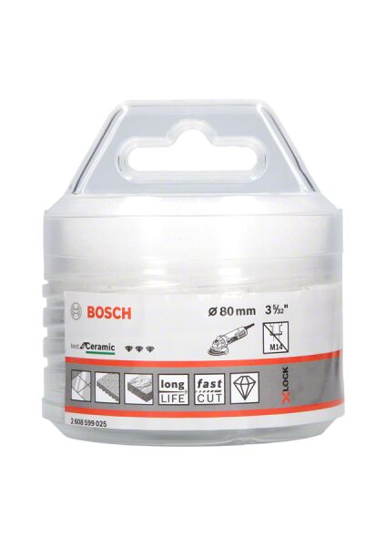 Bosch - X-LOCK - Best Serisi, Taşlama İçin Seramik Kuru Elmas Delici 80*35 mm