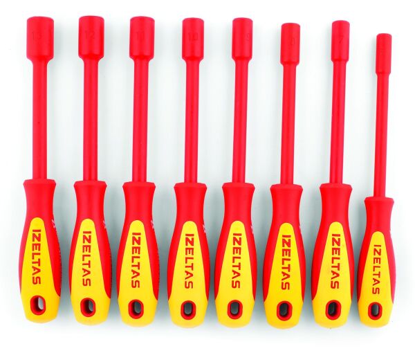 İzeltaş 8 Parça 1000V Süngüsü İzoleli Lokma Uçlu Tornavida Seti - 4773008108