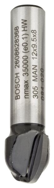 Bosch - Standard Seri Ahşap İçin Çift Oluklu, Sert Metal Dalma Yarımay Freze 8*12*40*6 mm