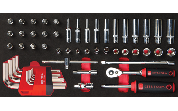 Ceta Form 52 Parça 1/4'' 6 Köşe Lokma ve Allen Anahtar Seti (EVA'lı) - C00-E52H2
